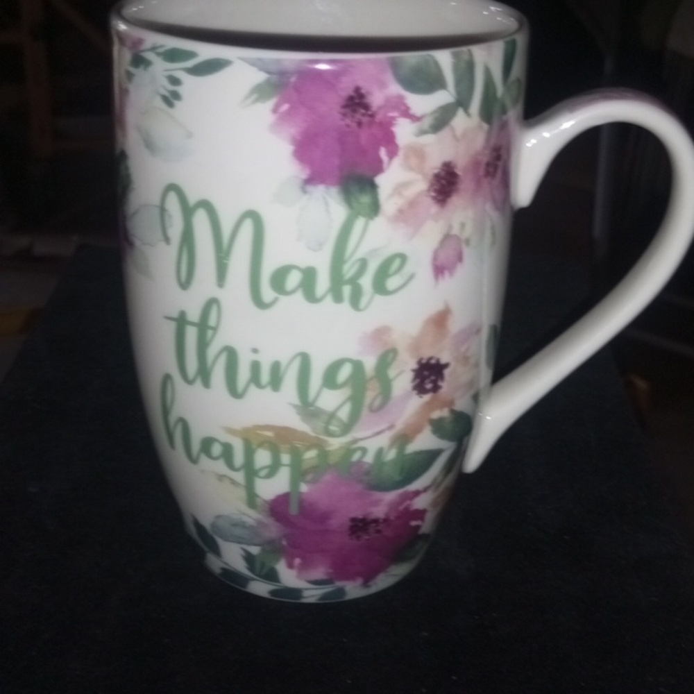 Inspirational Floral Mug - Green and Pink - Picture 6 of 6